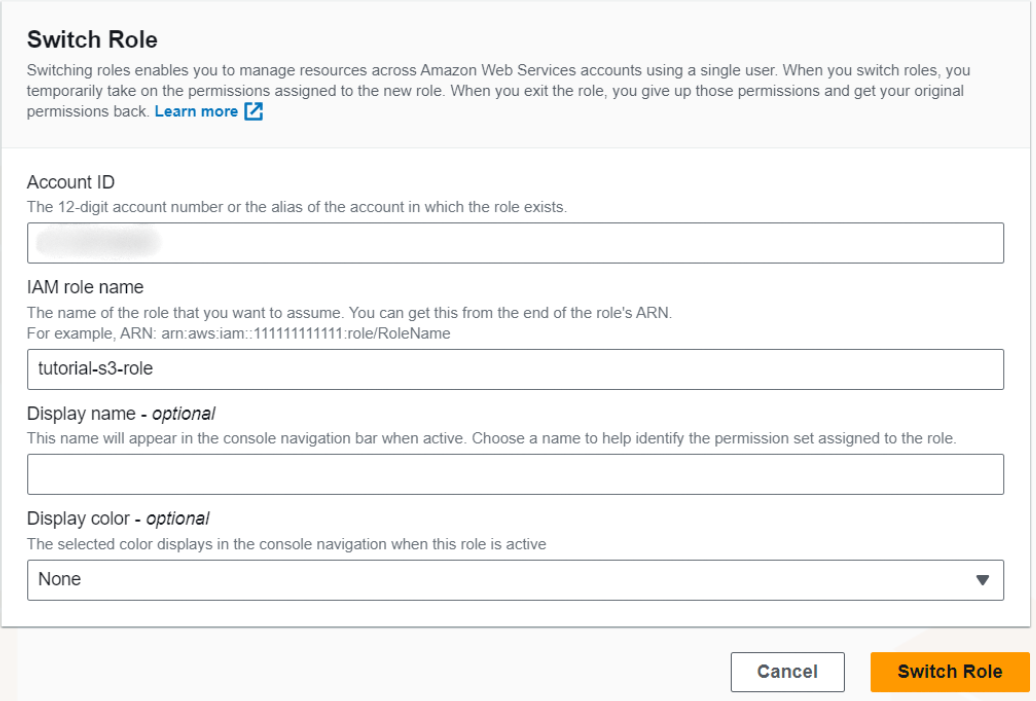 Switch mode di IAM User